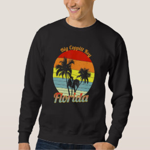 Big Coppitt Key Florida Retro Tropiska Palmträd Lång Ärmad Tröja