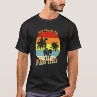 Big Coppitt Key Florida Retro Tropiska Palmträd T Shirt
