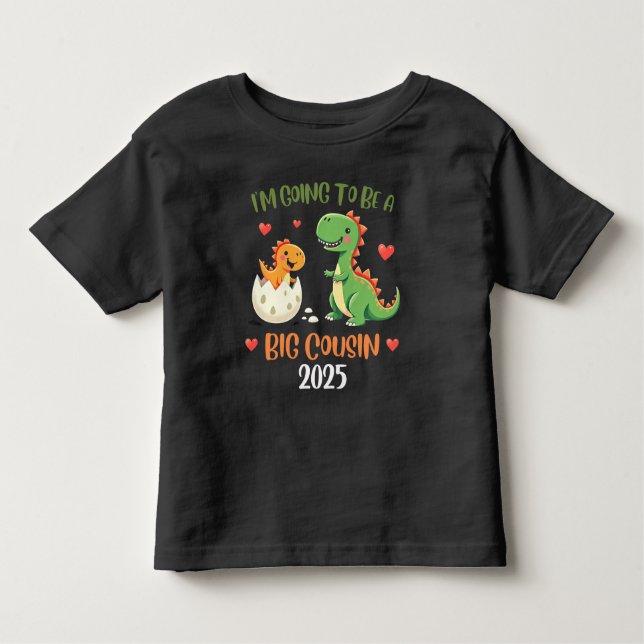 Big Cousin Dinosaur Im ska bli kusin Baby Rex T Shirt (Framsida)