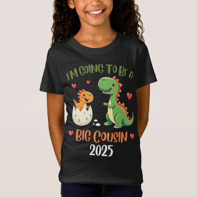 Big Cousin Dinosaur Im ska bli kusin Baby Rex T Shirt (Framsida)