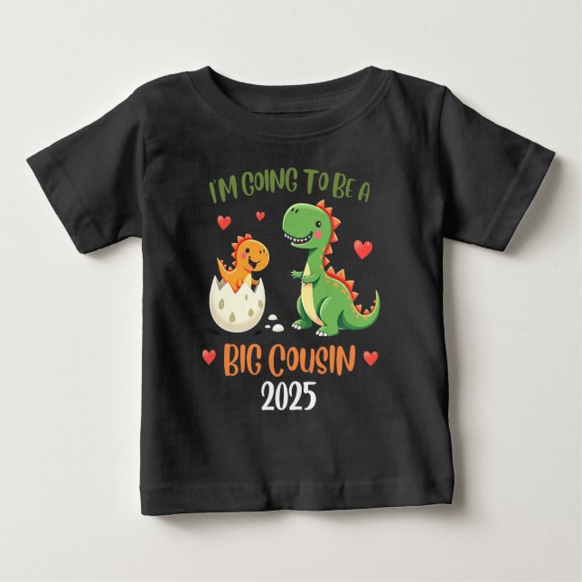 Big Cousin Dinosaur Im ska bli kusin Baby Rex T Shirt (Framsida)