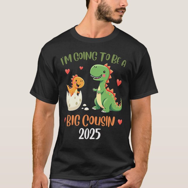 Big Cousin Dinosaur Im ska bli kusin Baby Rex T Shirt (Framsida)