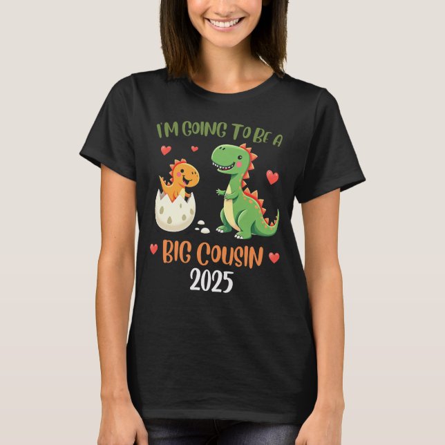 Big Cousin Dinosaur Im ska bli kusin Baby Rex T Shirt (Framsida)
