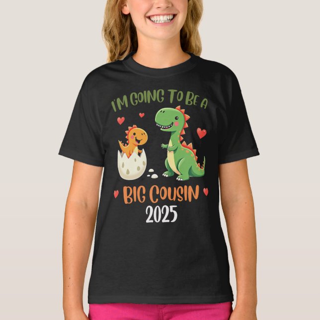 Big Cousin Dinosaur Im ska bli kusin Baby Rex T Shirt (Framsida)