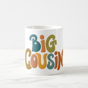 Big Cousin Retro Family Bond Keepsaké Mugg, Syskon Kaffemugg