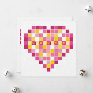 Big Cupid Pixel Heart Julkort