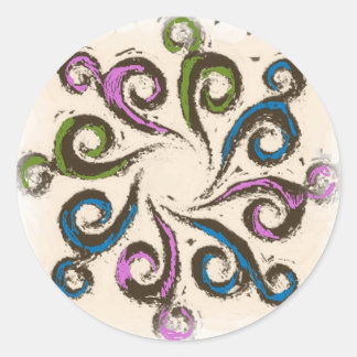 Big Curl Sticker Runt Klistermärke