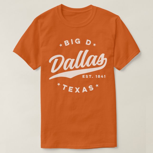 Big D Dallas Texas White T Shirt (Design framsida)