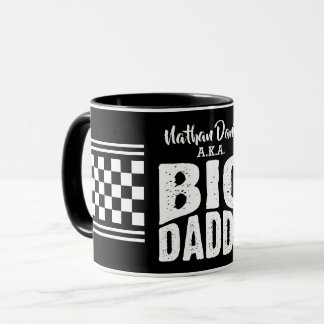 Big Daddy med ditt namn i vit text på svart Mugg