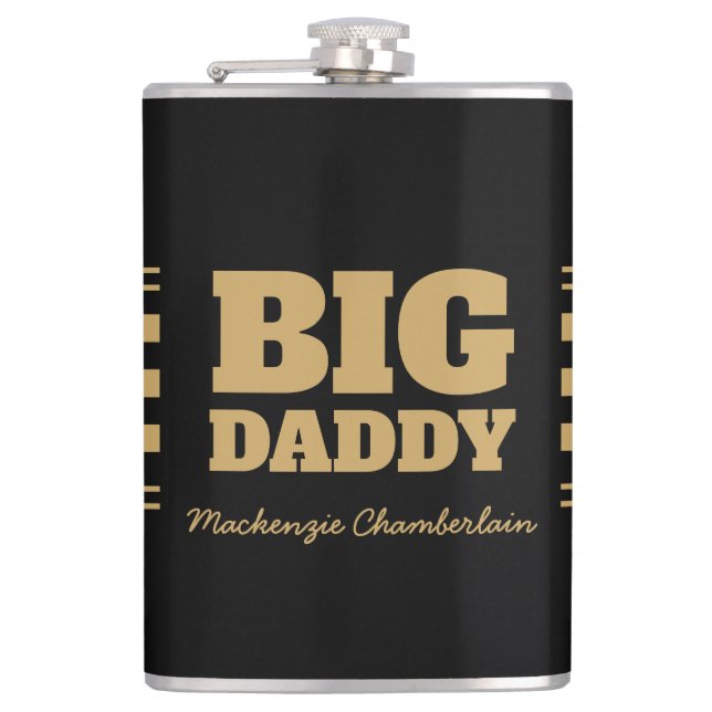 Big Daddy Rutiga Fals Guld och Svart Fickplunta (Framsidan)