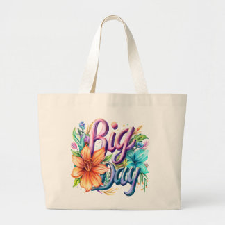 Big Day Blommigt Tote - Natural, Elegant och Eco Jumbo Tygkasse