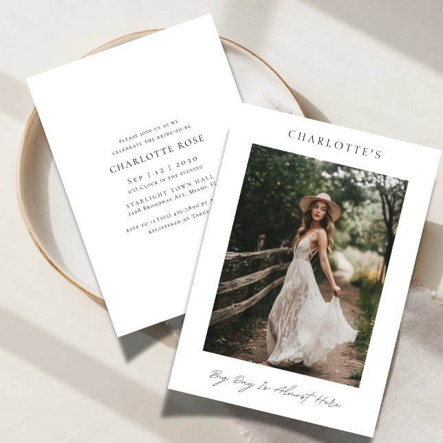 Big Day Simple Rustic Boho Möhippa Photo Inbjudningar (Skapare uppladdad)