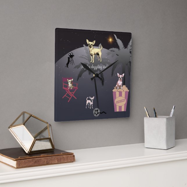 Big Dazzling Star Fyrkantig Klocka (Kontor)