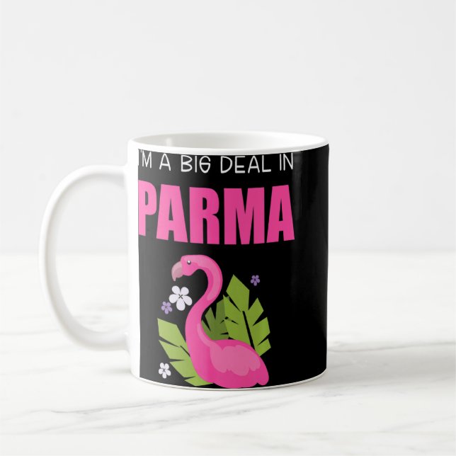 Big Deal Sarcastic Funny Parma Ohio Rosa Flamingo Kaffemugg (Vänster)