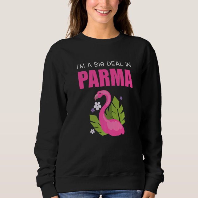 Big Deal Sarcastic Funny Parma Ohio Rosa Flamingo T Shirt (Framsida)
