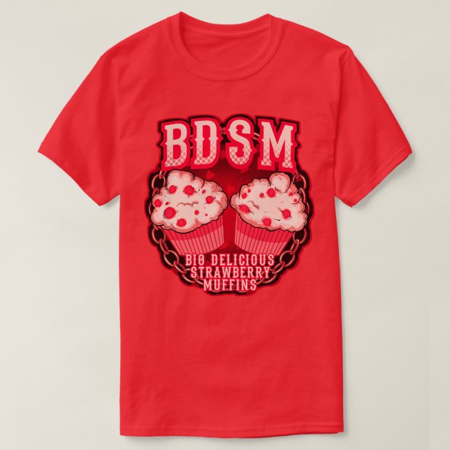 Big Delicious Strawberry Muffins T Shirt (Design framsida)