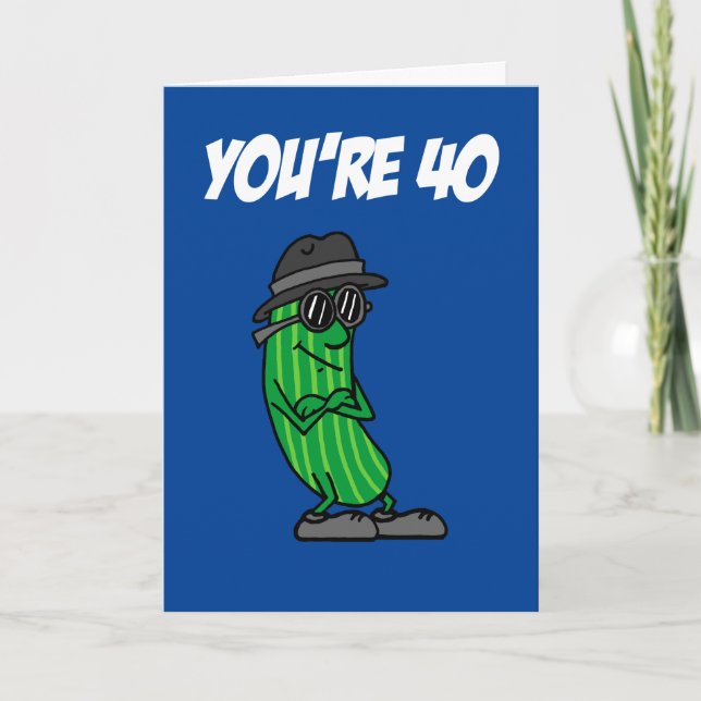 Big Dill 40th Birthday Pickle Pun Kort (Framsida)