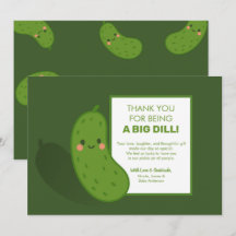 Big Dill Green Pickle Baby Shower Tack så mycket