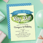 Big Dill Pickle Boy's Kids 1:a födelsedagen Inbjudningar<br><div class="desc">Fira din barn speciell dag med den här Big Dill Pickle Kids första födelsedagsdesignen. Den här designen har en stor vattenfärgsplocka. Det omvända är mönster i polka dots. Matcha artiklar i vår butik för ett helt tema i party. Kontakta oss på ThePaperieGarden@gmail.com för ytterligare frågor.</div>
