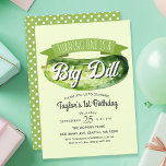 Big Dill Pickle Kids 1:a födelsedag Inbjudningar<br><div class="desc">Fira din barn speciell dag med den här Big Dill Pickle Kids första födelsedagsdesignen. Den här designen har en stor vattenfärgsplocka. Det omvända är mönster i polka dots. Matcha artiklar i vår butik för ett helt tema i party.</div>
