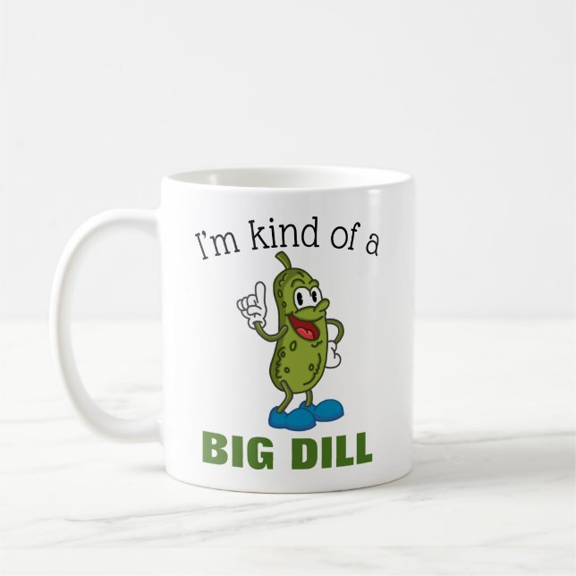 Big Dill Pickle Pun Kaffemugg (Vänster)