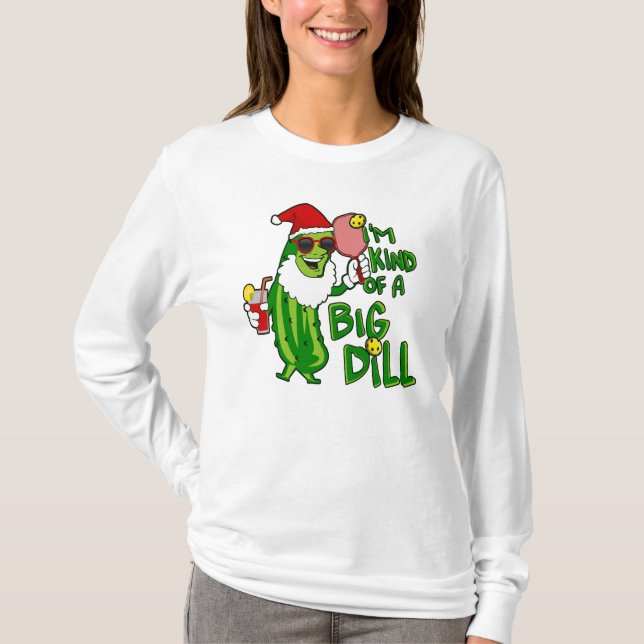 Big Dill Pickleball Santa T Shirt (Framsida)