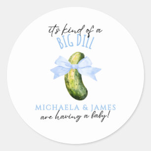 Big Dill Watercolor Pickle Couple's Baby Shower bl Runt Klistermärke