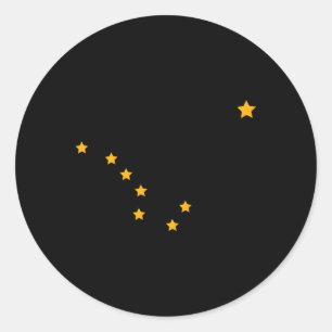 Big Dipper Alaska Statlig flagga Statet Biet Runt Klistermärke