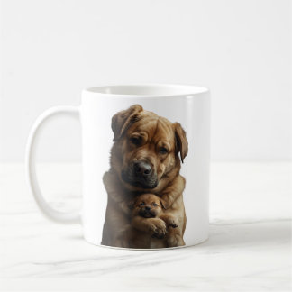 Big Dog Comforts Crying Tiny Puppy Mug Kaffemugg