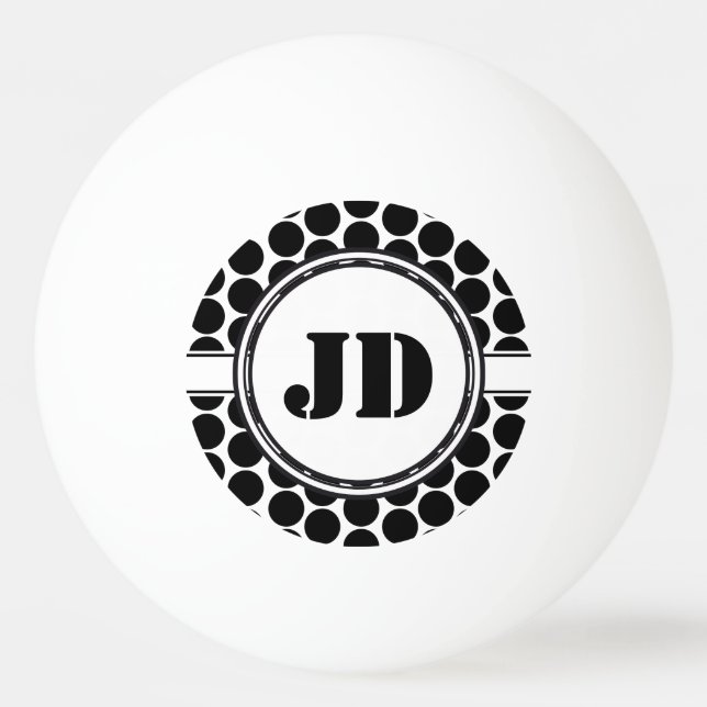 BIG DOTS black + din backgr. & text Pingisboll (Baksidan)