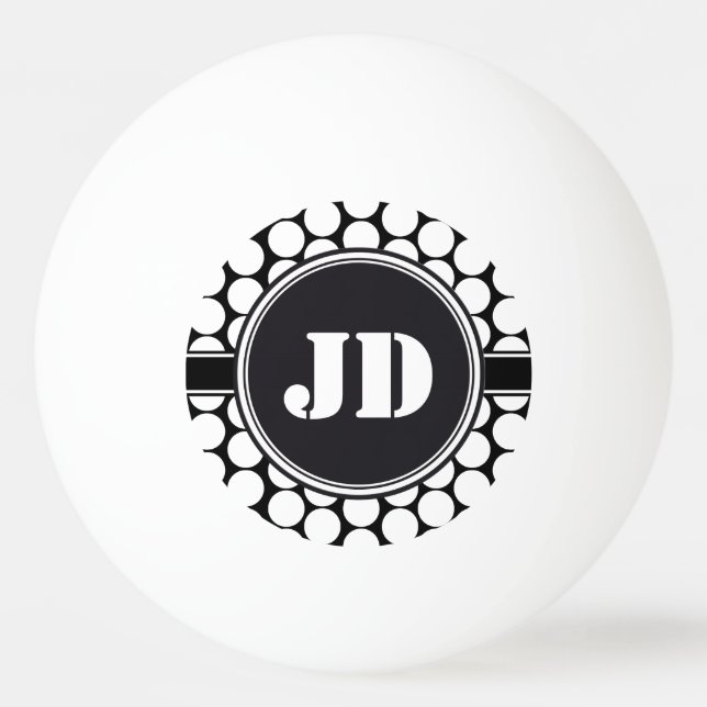 BIG DOTS-rutnät svart + rygg. & text Pingisboll (Baksidan)