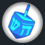 Big Dreidel Fade till Black Round Stickers Runt Klistermärke<br><div class="desc">En stor blå dröm för att påminna alla om att ljus helgdag är här! Lycklig Chanukah</div>