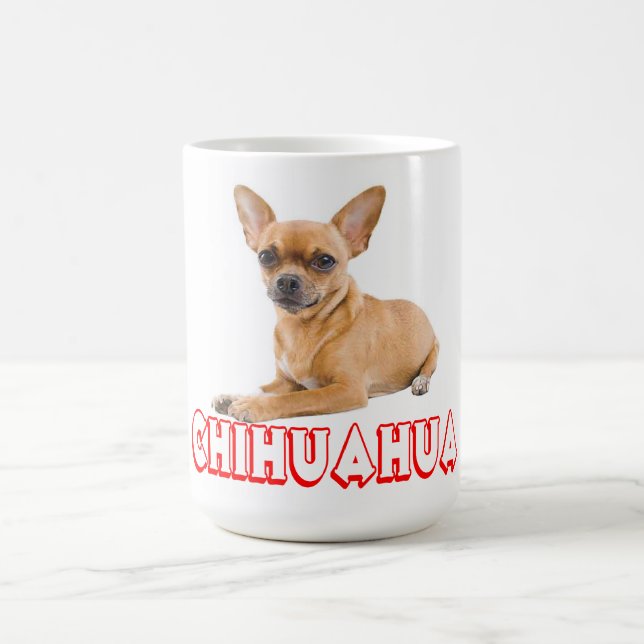 Big Ear Chihuahua Puppy Hund Red Kaffemugg (Center)
