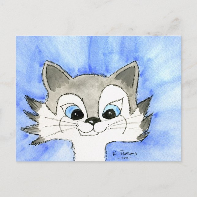 Big Eared Cat Vykort (Framsida)