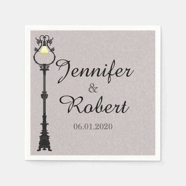 Big Easy Bröllop Napkin Pappersservett (Framsidan)