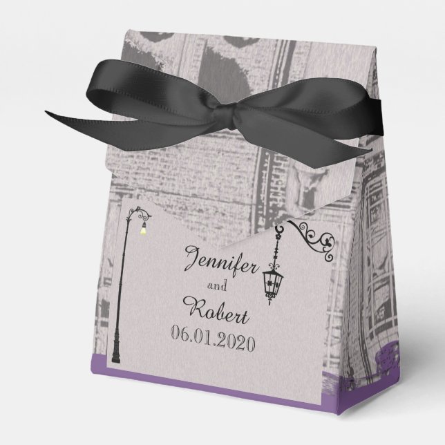 Big Easy Wedor Favor Box Presentaskar (Framsidan Sidan)