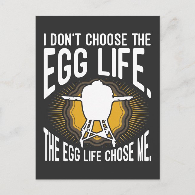 Big Egg Smoker Funny BBQ Smoking Vykort (Framsida)