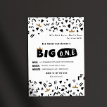 BIG en första födelsedag inbjudan<br><div class="desc">Perfekt för en notariös party för dina salar som får Biggie! 90:s Rap/ Hip hop-tema första födelsedag inbjudan. Utformningen har fet text och 90:s bläckande mönster.</div>