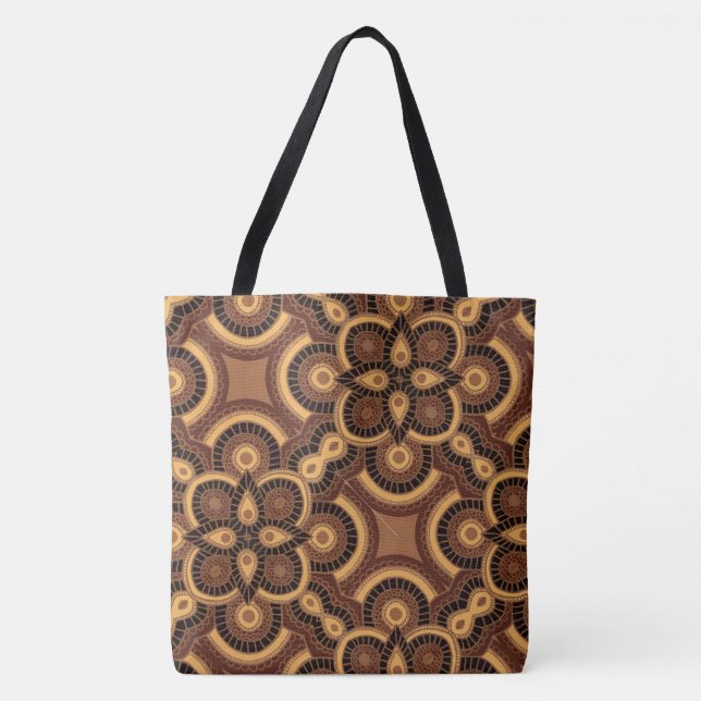 Big Ethnic Geometric Tote Bag Tygkasse (Framsida)