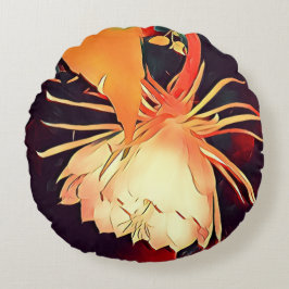 Big Exotic Himalayan Bramha Lotus Blommigt Divine Rund Kudde