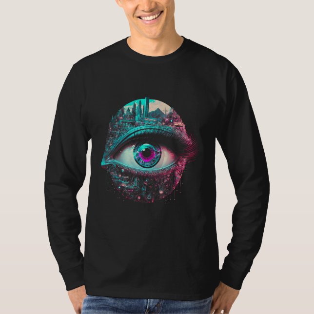 Big Eye Tech Scifi Gamer Eye T Shirt (Framsida)