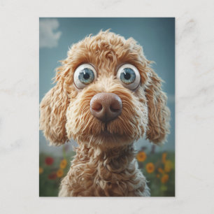 Big-Eyed Australian Labradoodle Helg Vykort