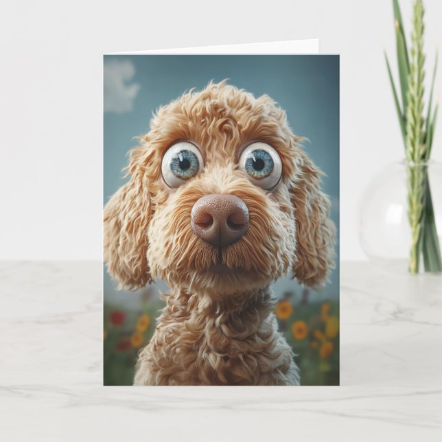 Big-Eyed Australian Labradoodle Kort (Framsida)