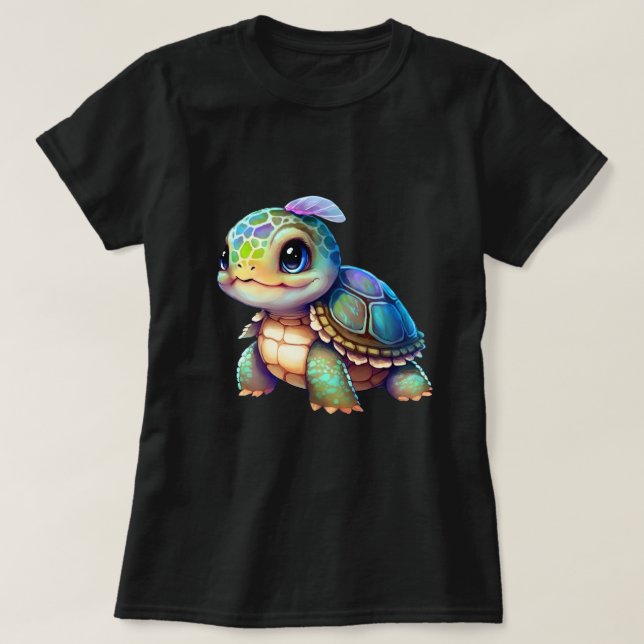 Big Eyed Baby Turtle Graphic T Shirt (Design framsida)