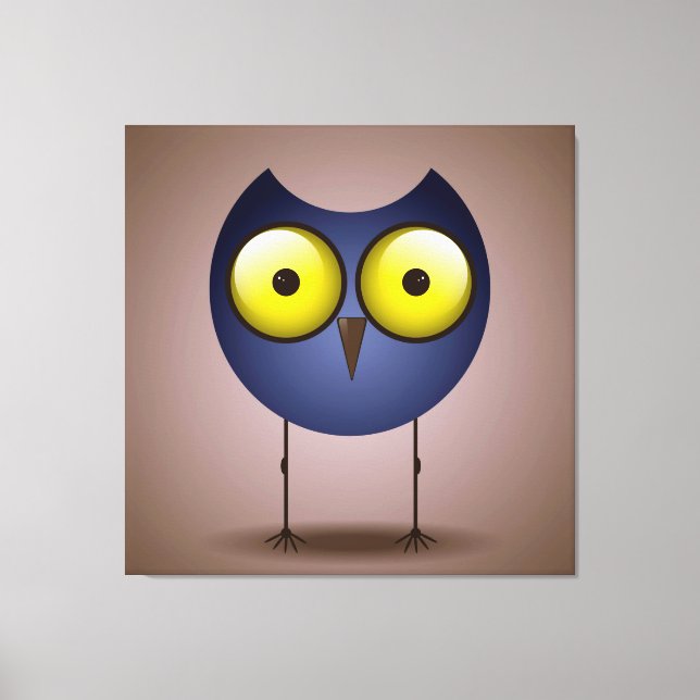 Big Eyed Blue Uggla Canvastryck (Framsida)