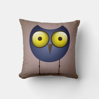 Big Eyed Blue Uggla Pillow Kudde