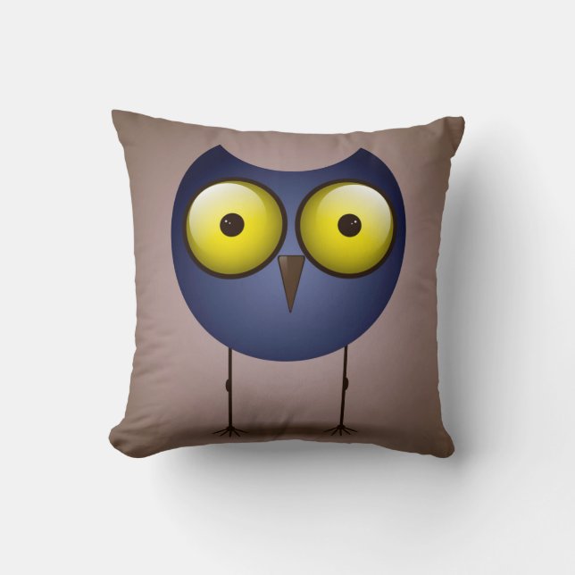 Big Eyed Blue Uggla Pillow Kudde (Framsida)