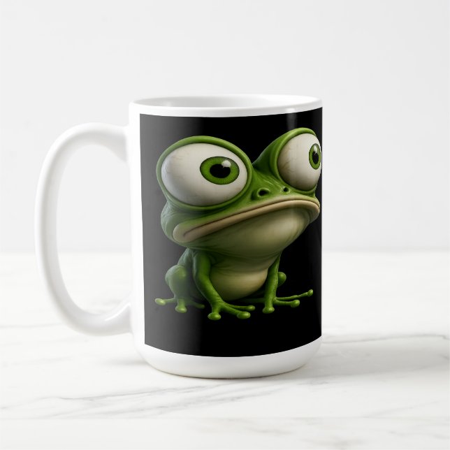 Big-Eyed Cartoon Frog Kaffemugg (Vänster)