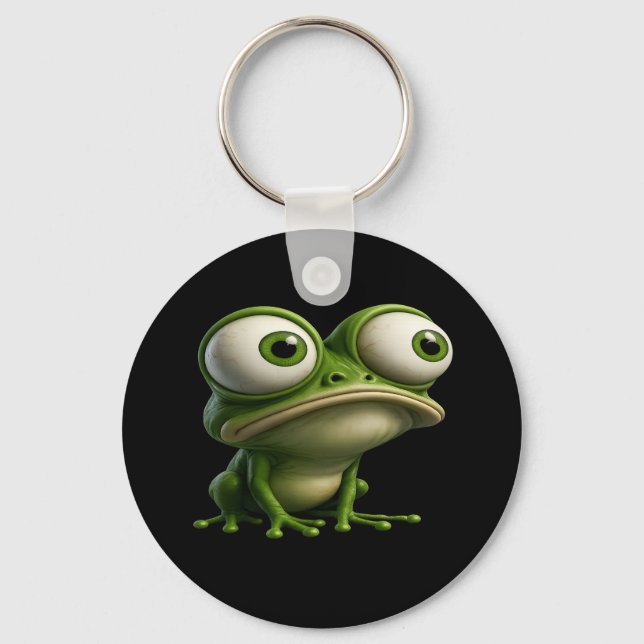 Big-Eyed Cartoon Frog Nyckelring (Framsida)