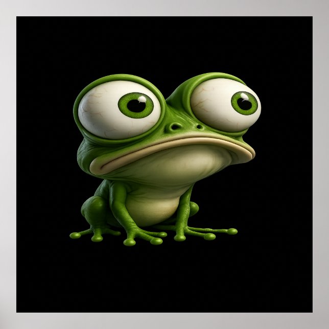Big-Eyed Cartoon Frog Poster (Framsidan)